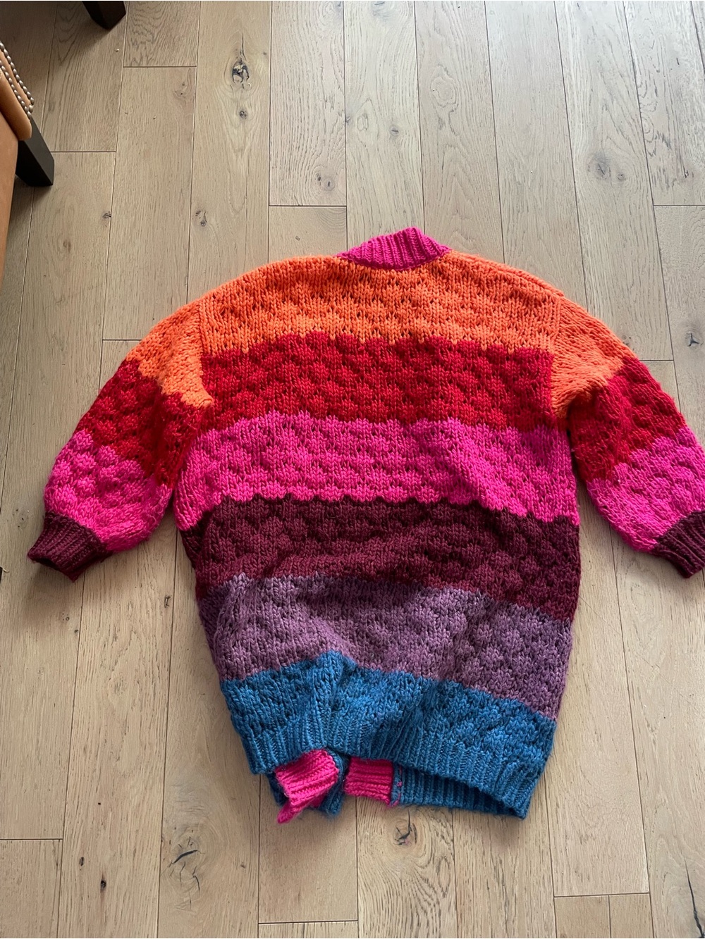 FARM Rio Multicolor Open Knit wool Cardigan size small - Picture 8 of 9